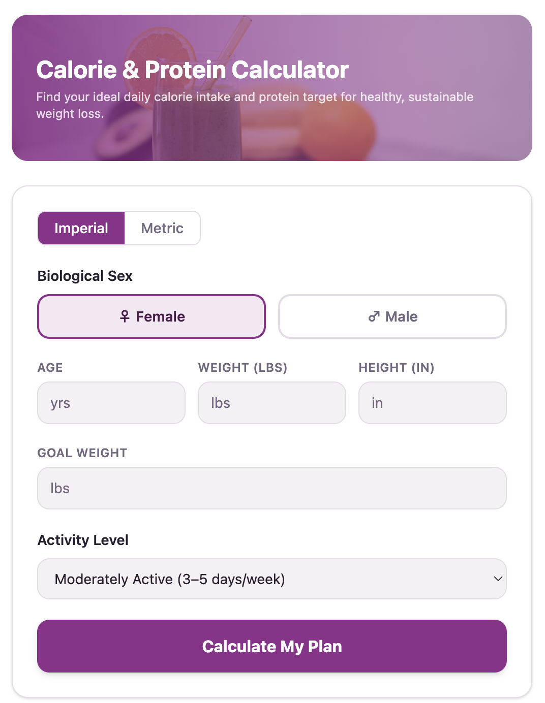 Calorie Deficit Calculator
